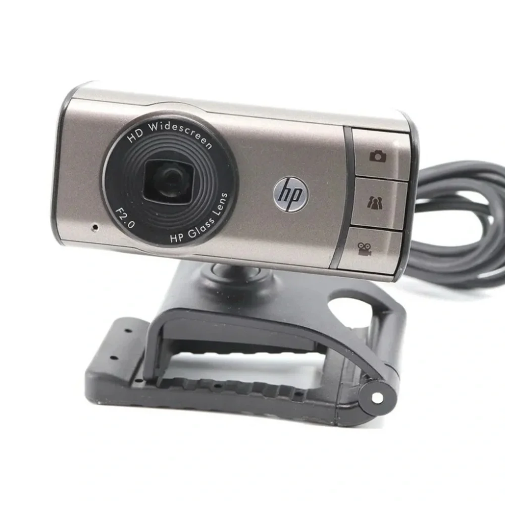 HP Webcam 3100 720p 5mp Hd Wide Screen F2.0 Glass Lens Cam with Clip/Mount